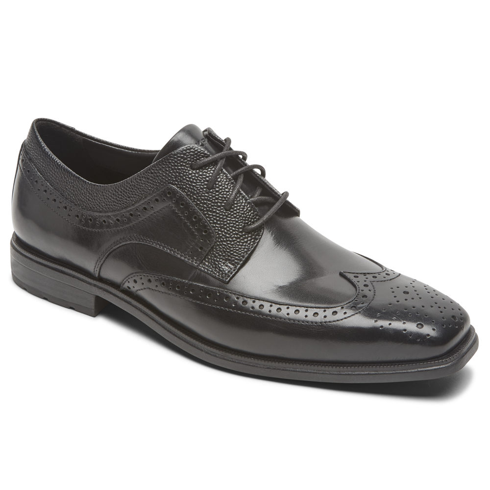 Rockport Singapore Mens Lace Up - Farrow Wingtip Black - PW8610352